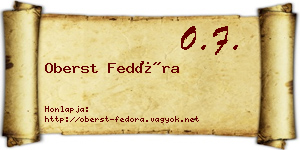 Oberst Fedóra névjegykártya